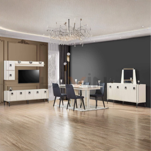 Royal Beyaz Yemek Odası Takımı